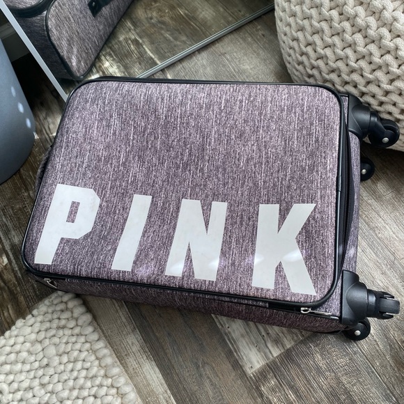 PINK gray suitcase, no pockets or zippers, used but good condition still - Picture 3 of 6